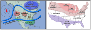 Idealized pattern during a strong El Niño.